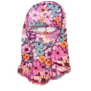 Turtle Fur Balaclava Pink Floral Lightweight Hood Kids 3-6